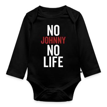 Pas de Johnny Pas de vie - Body Bébé bio manches longues - noir - Devant
