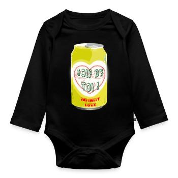 Can 033 cl thirst for you - Organic Longsleeve Baby Bodysuit - black - Front