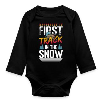 Snowboarding Schnee Freestyle - Baby Bio-Langarm-Body - Schwarz - Vorne
