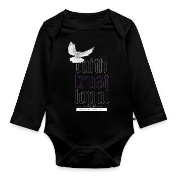 Faith trust loyal - Baby Bio-Langarm-Body - Schwarz - Vorne