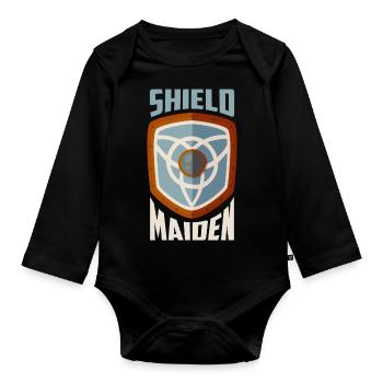 Shield Maiden Vikings Norse - Baby Bio-Langarm-Body - Schwarz - Vorne