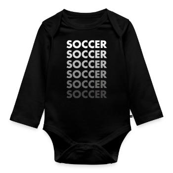 Sport Soccer - Baby Bio-Langarm-Body - Schwarz - Vorne