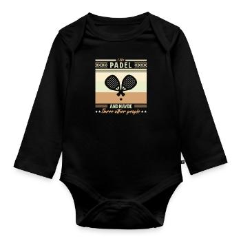 Ich mag Padel und vielleicht drei andere Leute - Baby Bio-Langarm-Body - Schwarz - Vorne