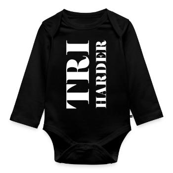 Triathlon Swim Bike Run - Organic Longsleeve Baby Bodysuit - black - Front