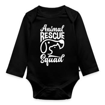 Animal Rescue Squad - Organic Longsleeve Baby Bodysuit - black - Front