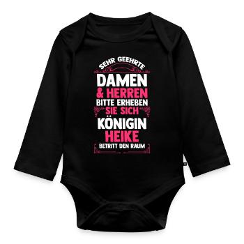 Heike - Baby Bio-Langarm-Body - Schwarz - Vorne
