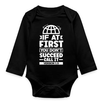 Let's Look At Data If All We Have Is Opinion - Baby Bio-Langarm-Body - Schwarz - Vorne