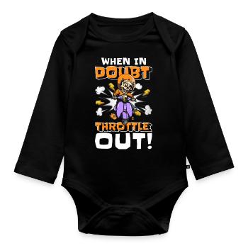Retro Cartoon Character Cartoon Illustration - Organic Longsleeve Baby Bodysuit - black - Front