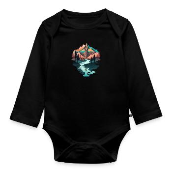 SURREAL - Organic Longsleeve Baby Bodysuit - black - Front