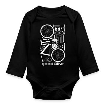Bon vélo - Body Bébé bio manches longues - noir - Devant
