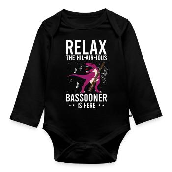 Fagottist für Fagottorchester und Fagottist - Baby Bio-Langarm-Body - Schwarz - Vorne