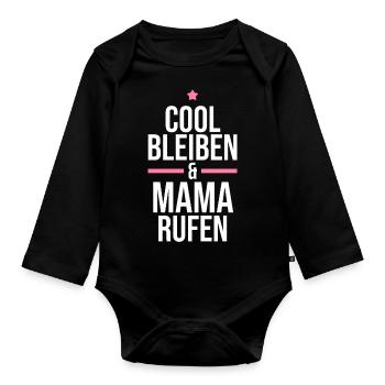 Mutter Muttertag Mama - Baby Bio-Langarm-Body - Schwarz - Vorne