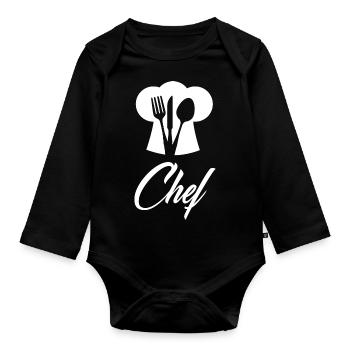Chef cuisinier 4 - Body Bébé bio manches longues - noir - Devant