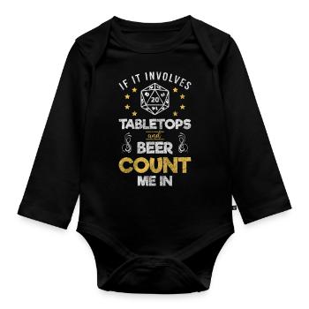 Game Nerd Dice Teammate - Organic Longsleeve Baby Bodysuit - black - Front