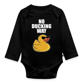 Cool No Ducking Way Canard en caoutchouc Canard jaune Bain Duckie - Body Bébé bio manches longues - noir - Devant