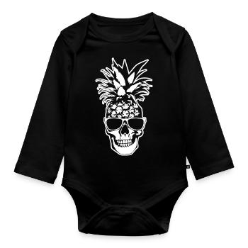 Pineapple - Organic Longsleeve Baby Bodysuit - black - Front