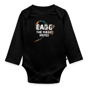 EADG les notes de basse magiques - design de basse cool - Body Bébé bio manches longues - noir - Devant