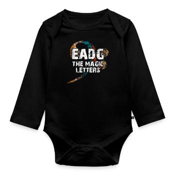EADG les notes de basse magiques - design de basse cool - Body Bébé bio manches longues - noir - Devant
