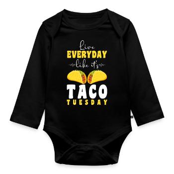 Le gourmet mexicain Sombrero Burrito - Body Bébé bio manches longues - noir - Devant