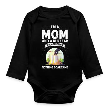 Kernenergie Spruch für Kernenergie - Baby Bio-Langarm-Body - Schwarz - Vorne