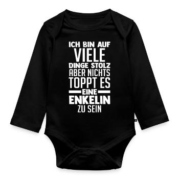 Enkelin - Baby Bio-Langarm-Body - Schwarz - Vorne