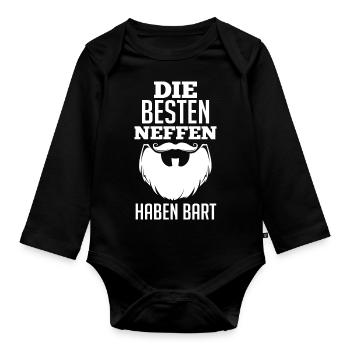 Neffe - Baby Bio-Langarm-Body - Schwarz - Vorne