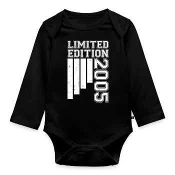 2005 Anniversary Born in 2005 Limited Edition - Organic Longsleeve Baby Bodysuit - black - Front