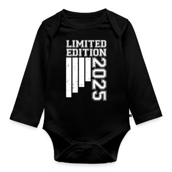 2025 Anniversaire Né En 2025 Édition Limitée - Body Bébé bio manches longues - noir - Devant