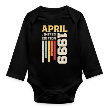 April 1999 - Birthday gift April 1999 April - Organic Longsleeve Baby Bodysuit - black - Front