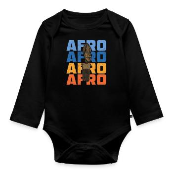 Hairstyle Culture Africa Afro History African - Organic Longsleeve Baby Bodysuit - black - Front