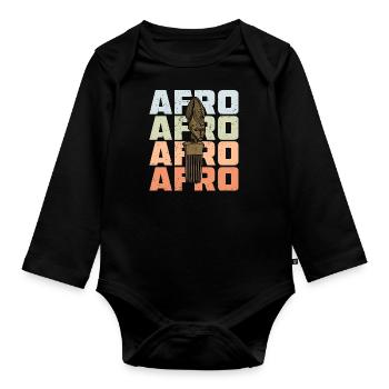 Hairstyle Culture Africa Afro History African - Organic Longsleeve Baby Bodysuit - black - Front