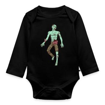 Zombie Laying On Ground - Organic Longsleeve Baby Bodysuit - black - Front