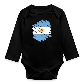 Argentina Flag South America Argentine Flag - Organic Longsleeve Baby Bodysuit - black - Front