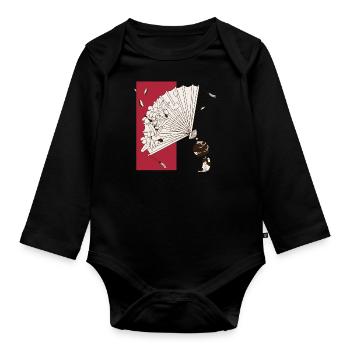 Kunst Japans - Japanische Kunst - Baby Bio-Langarm-Body - Schwarz - Vorne