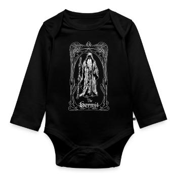 The Hermit tarot card - Organic Longsleeve Baby Bodysuit - black - Front