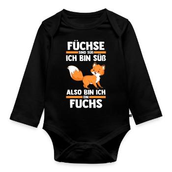 Fuchs - Baby Bio-Langarm-Body - Schwarz - Vorne