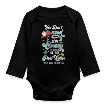 Facteur, Colis, Courrier, Facteur - Body Bébé bio manches longues - noir - Devant