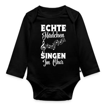 Chorsänger Bass Singen Dirigent Musiker Chorleiter - Baby Bio-Langarm-Body - Schwarz - Vorne