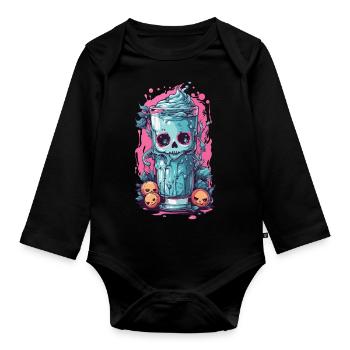 Occult Goth Kawaii Toxic Milkshake Design - Organic Longsleeve Baby Bodysuit - black - Front