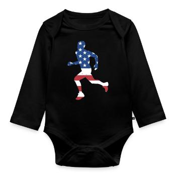 Sport Us Flag Running - Baby Bio-Langarm-Body - Schwarz - Vorne