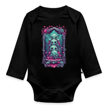 Weirdcore Slime Monster Gothic Magic Design - Organic Longsleeve Baby Bodysuit - black - Front