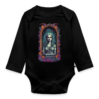 Gothic Bride Aesthetic Occult Retro Design - Organic Longsleeve Baby Bodysuit - black - Front