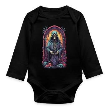Gothique Grim Reaper sorcières mage oeuvre - Body Bébé bio manches longues - noir - Devant