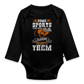 Tobogganing Winter Slope Holidays - Organic Longsleeve Baby Bodysuit - black - Front