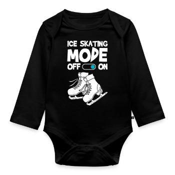 Eislaufen Kunst Hobby Eisbahn - Baby Bio-Langarm-Body - Schwarz - Vorne