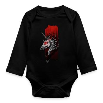 Schattengelassenheit: Dunkles Einhorn - Baby Bio-Langarm-Body - Schwarz - Vorne