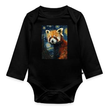 Panda Roux, Van Gogh, Style - Body Bébé bio manches longues - noir - Devant