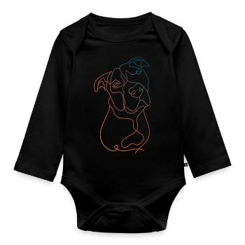 FARBE LINEAR MINIMALIST PITBULL - Baby Bio-Langarm-Body - Schwarz - Vorne