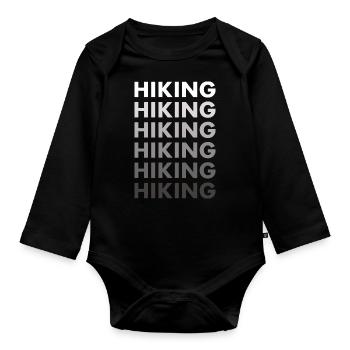 Hiker Hiking - Organic Longsleeve Baby Bodysuit - black - Front
