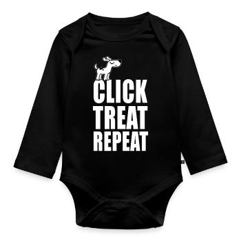 Cliquez sur Treat Repeat Dog Trainer Dog Training - Body Bébé bio manches longues - noir - Devant